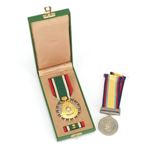 143 - Elizabeth II British military Gulf medal and Liberation of Kuwait with case, the Gulf medal awarded ... 