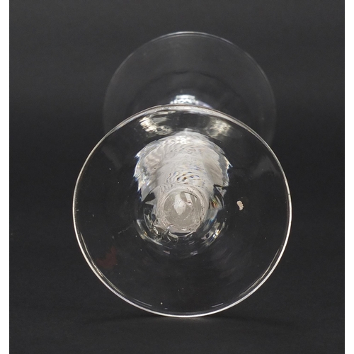 117 - Large George III ale glass with knopped air twist stem, 19.5cm high