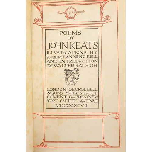 Poems by John Keats, 19th century leather bound hardback