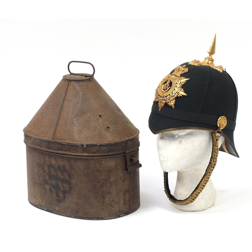140 - Victorian Duke of Cornwall Light Infantry Regiment Home Service blue cloth helmet by Bartels & Co of... 