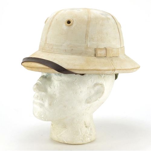 140A - British military interest pith helmet previously owned by Major G A Shadforth of the Royal Dublin Fu... 