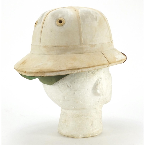 140A - British military interest pith helmet previously owned by Major G A Shadforth of the Royal Dublin Fu... 