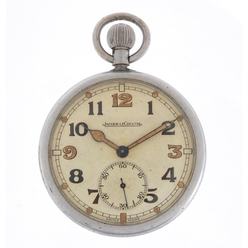 149 - Gentleman's British military issue Jaeger-LeCoultre pocket watch, engraved GSTP F017882, 50mm in dia... 