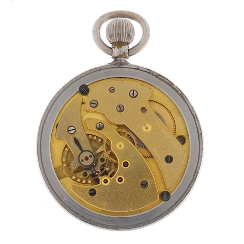 149 - Gentleman's British military issue Jaeger-LeCoultre pocket watch, engraved GSTP F017882, 50mm in dia... 