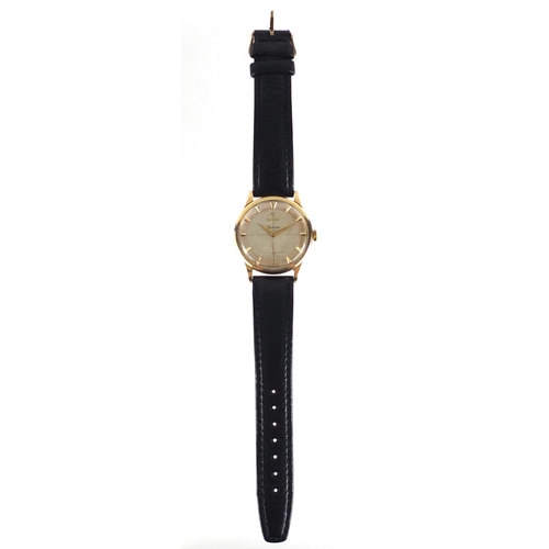 150 - Gentleman's 9ct gold Omega Genève wristwatch, 33mm in diameter excluding the crown