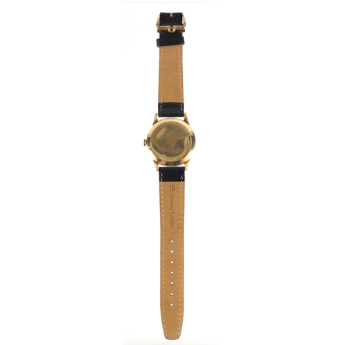 150 - Gentleman's 9ct gold Omega Genève wristwatch, 33mm in diameter excluding the crown