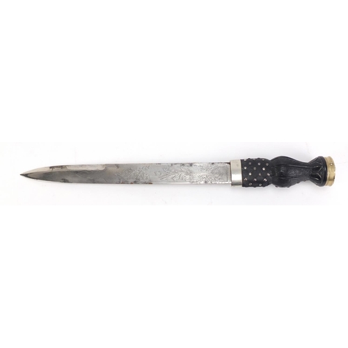 146 - Scottish military style Highlander's dirk with scabbard, 44.5cm in length