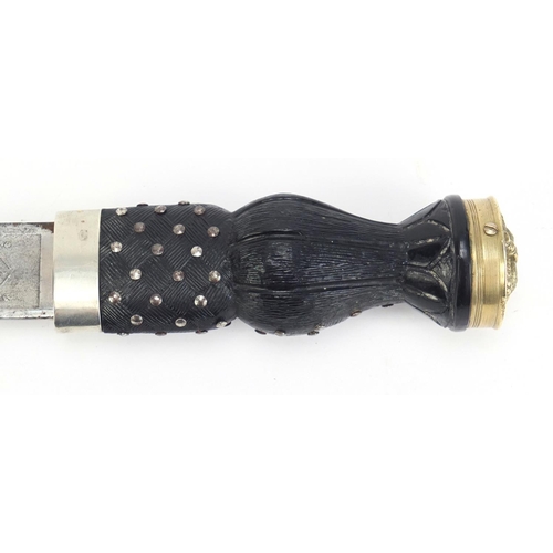 146 - Scottish military style Highlander's dirk with scabbard, 44.5cm in length