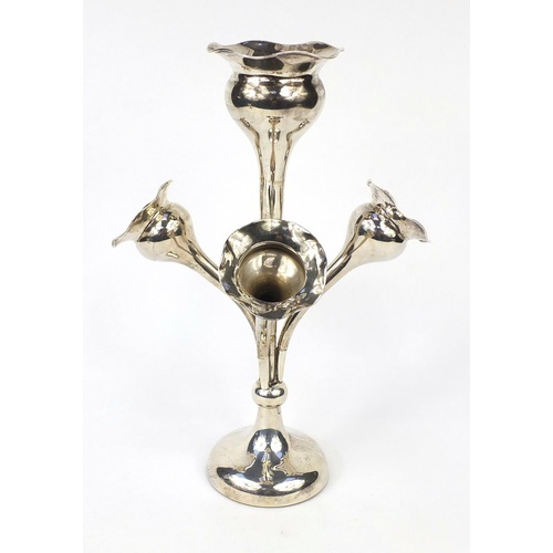 3098 - Silver four branch epergne, Birmingham 1913, 37cm high, 929.5g