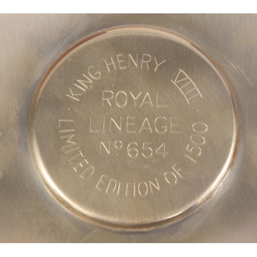 4019 - Royal Lineage King Henry VIII commemorative silver pin dish, limited edition 654/1500, London 1972, ... 
