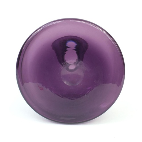 3259 - Danish purple art glass vase possibly by Holmegaard, 24cm high