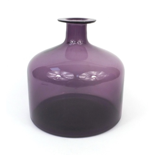 3259 - Danish purple art glass vase possibly by Holmegaard, 24cm high