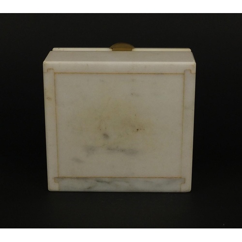 3590 - Marble cigarette box made from the marble taken from the walls of the stock exchange building when d... 