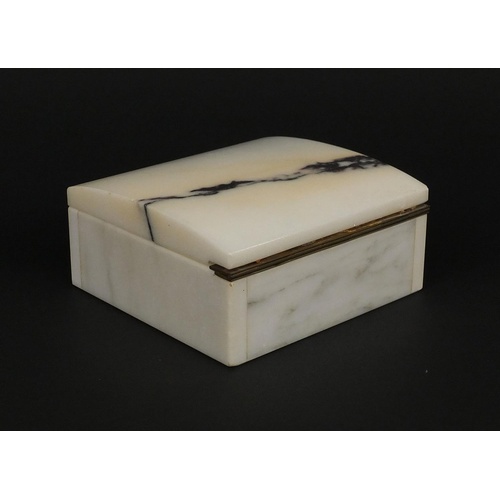 3590 - Marble cigarette box made from the marble taken from the walls of the stock exchange building when d... 