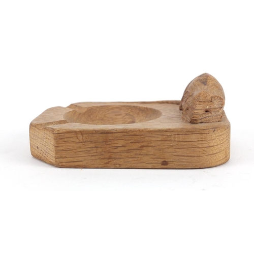 3261 - Robert Thompson Mouseman carved oak ashtray, 10cm x 7cm