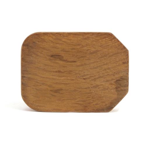 3261 - Robert Thompson Mouseman carved oak ashtray, 10cm x 7cm