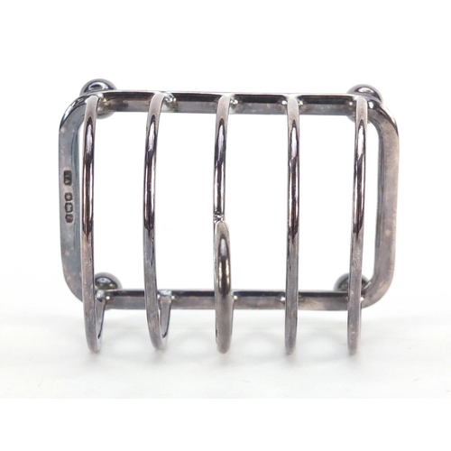 3764 - George VI silver four slice toast rack, by Atkin Brothers, Sheffield 1942, 8cm wide, 68.6g