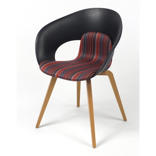 4247 - Swedish Deli KS-161 chair by Skandiform with striped upholstery, 82cm high