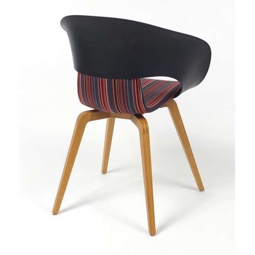 4247 - Swedish Deli KS-161 chair by Skandiform with striped upholstery, 82cm high
