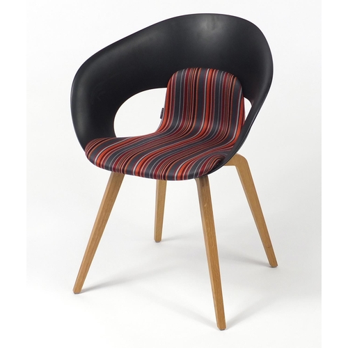 4299 - Swedish Deli KS-161 chair by Skandiform with striped upholstery, 82cm high