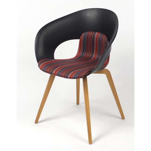 4298 - Swedish Deli KS-161 chair by Skandiform with striped upholstery, 82cm high