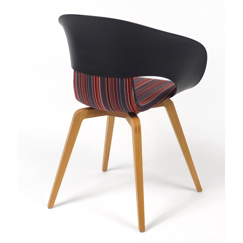 4298 - Swedish Deli KS-161 chair by Skandiform with striped upholstery, 82cm high