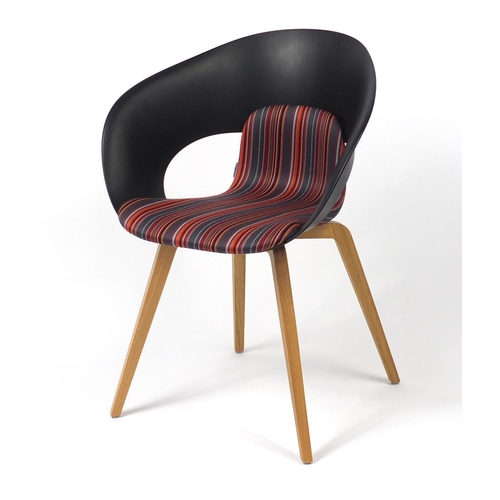 4246 - Swedish Deli KS-161 chair by Skandiform with striped upholstery, 82cm high