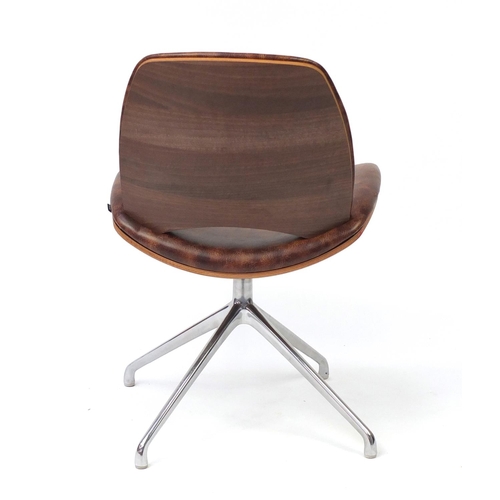 4258 - Contemporary Frovi Era swivel chair with leather upholstery, 81cm high