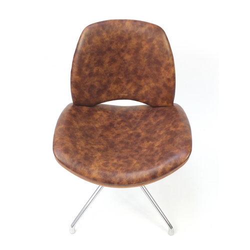 4257 - Contemporary Frovi Era swivel chair with leather upholstery, 81cm high