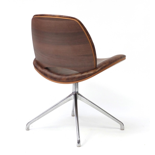4257 - Contemporary Frovi Era swivel chair with leather upholstery, 81cm high