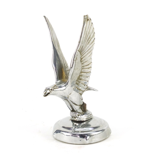 3238 - Vintage chrome plated eagle car mascot, 19cm high