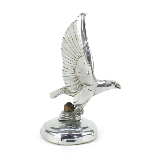 3238 - Vintage chrome plated eagle car mascot, 19cm high