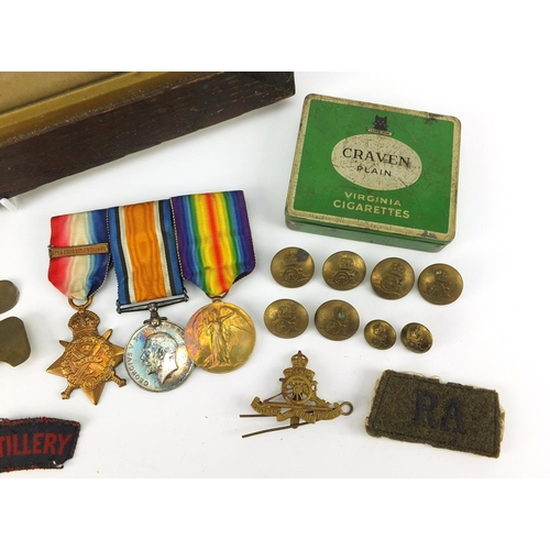 3105 - British military World War I medal group including a trio with Mons Star, the Victory medal awarded ... 