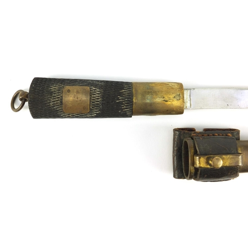 3783 - German military interest knife with scabbard impressed  Ferdinand Everts, 25cm in length