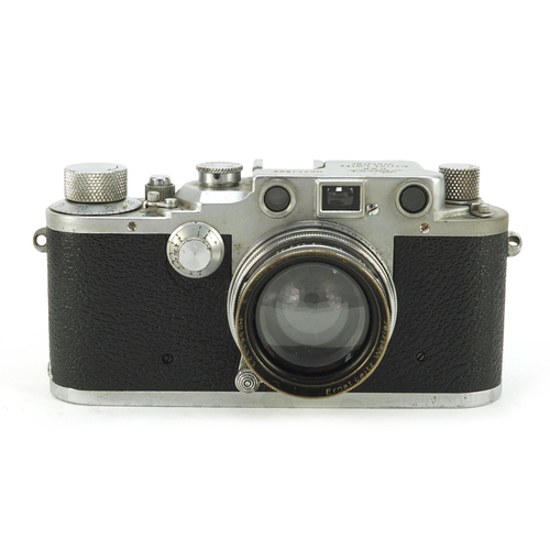 3892 - Leica III Rangefinder camera with leather case, serial number 371508