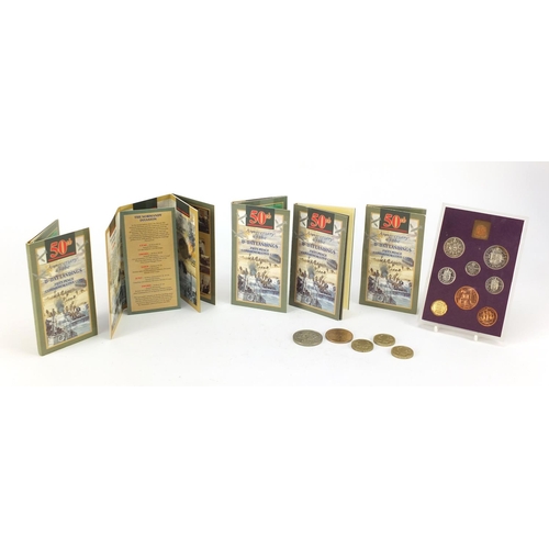 5253 - British coinage including five 50th anniversary of the  D Day landings fifty pence pieces, two five ... 