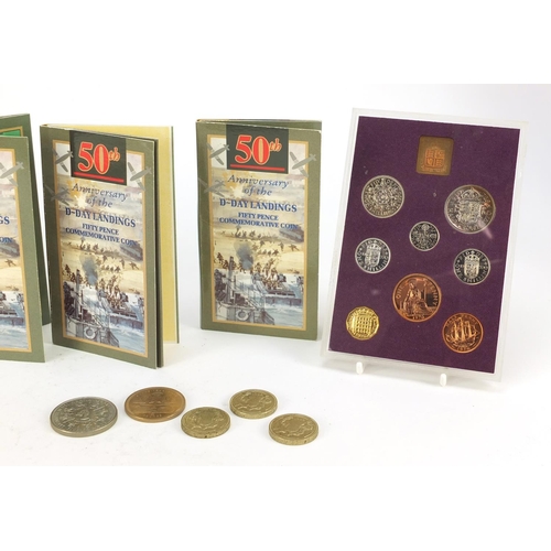 5253 - British coinage including five 50th anniversary of the  D Day landings fifty pence pieces, two five ... 