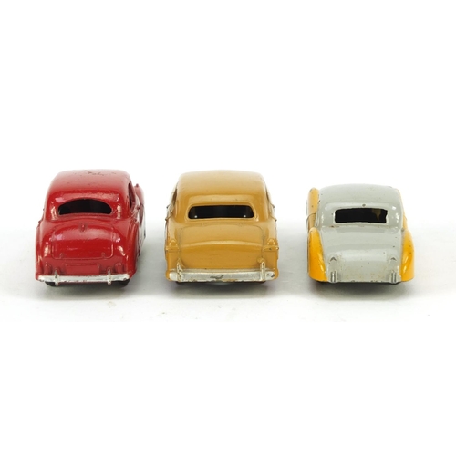 3307 - Four vintage Dinky die cast vehicles with boxes comprising, 171 Jaguar XK120 Coupe, 161 Austin Somer... 