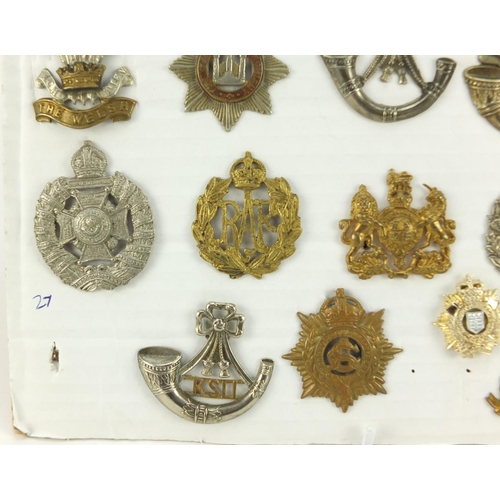 3527 - British military World War I and later cap badges including Middlesex Regiment, Royal Canadian Ordna... 