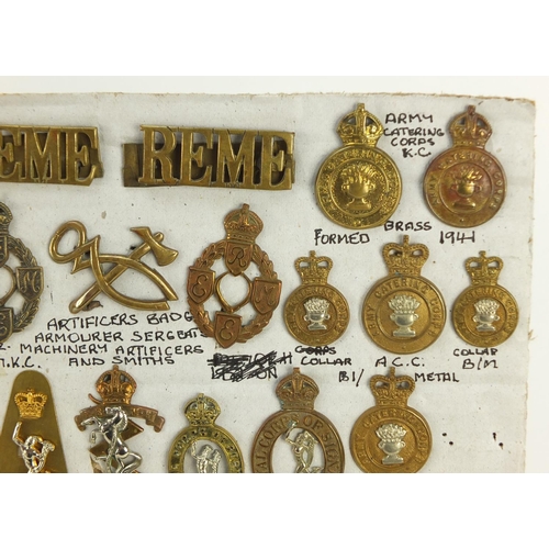 3119 - British military World War I and later cap badges and collar badges including Yorkshire Hussars, Bed... 