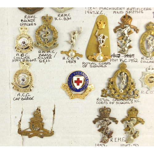 3119 - British military World War I and later cap badges and collar badges including Yorkshire Hussars, Bed... 