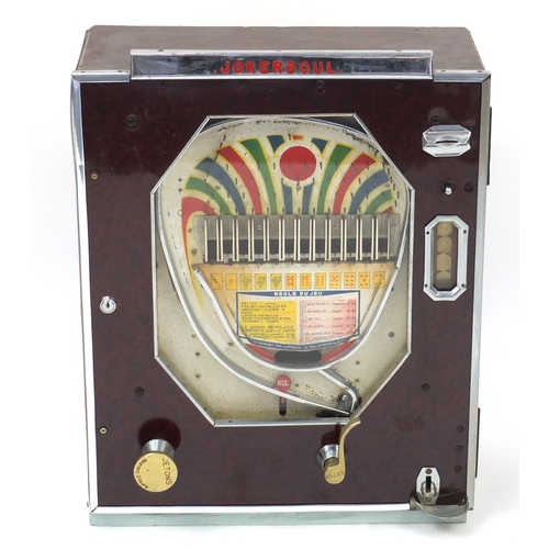 3748 - Vintage French Joker Boul pinball slot machine, 65cm H x 50cm W x 22.5cm D