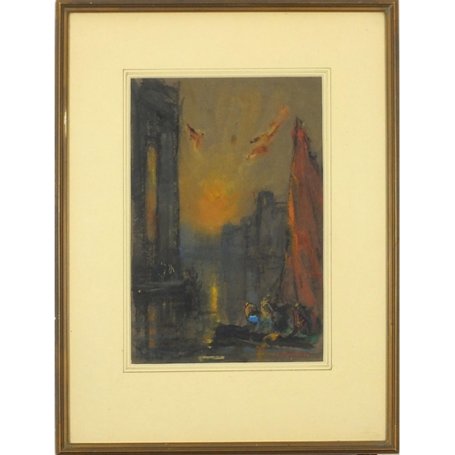 3582 - Chusi Kurihara - Venice and a village scene, four Impressionist watercolours, each mounted, framed a... 