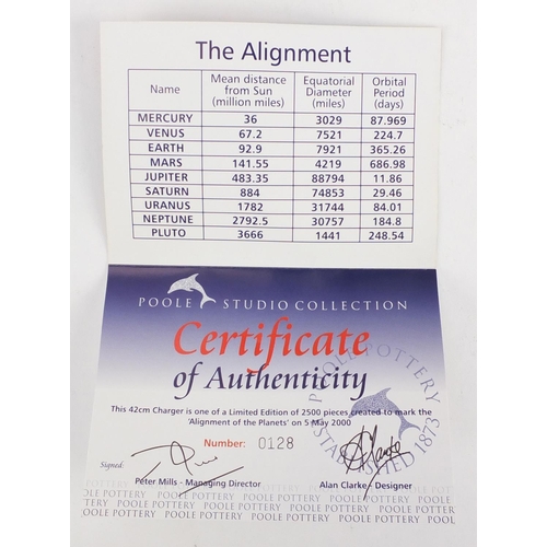 3587 - Poole Studio pottery Alignment charger, by Alan Clarke,  limited edition 128/2500, with certificate ... 