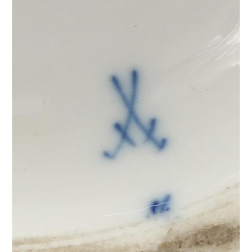 3050 - Meissen porcelain pierced tazza, hand painted in the Blue Onion pattern, crossed sword marks to base... 