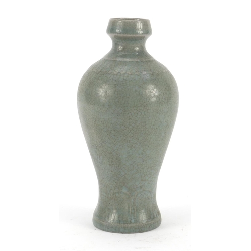 3791 - Chinese crackle glaze porcelain vase, character marks to the base, 19cm high