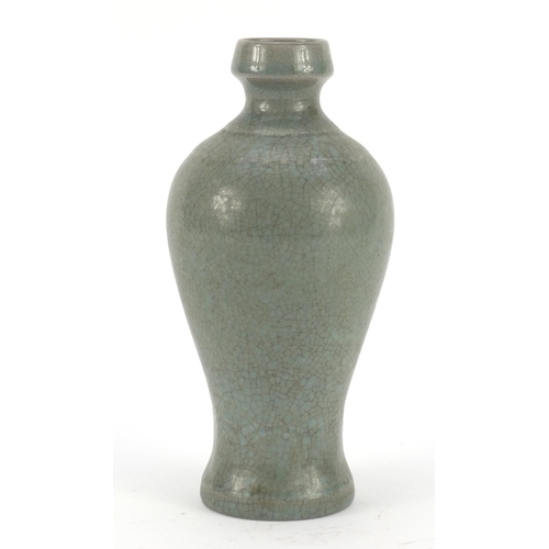 3791 - Chinese crackle glaze porcelain vase, character marks to the base, 19cm high