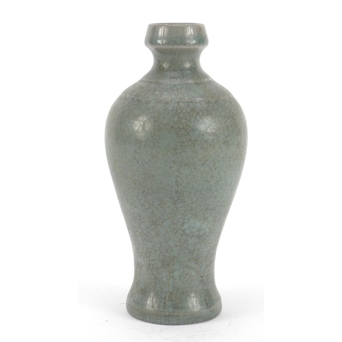 3791 - Chinese crackle glaze porcelain vase, character marks to the base, 19cm high