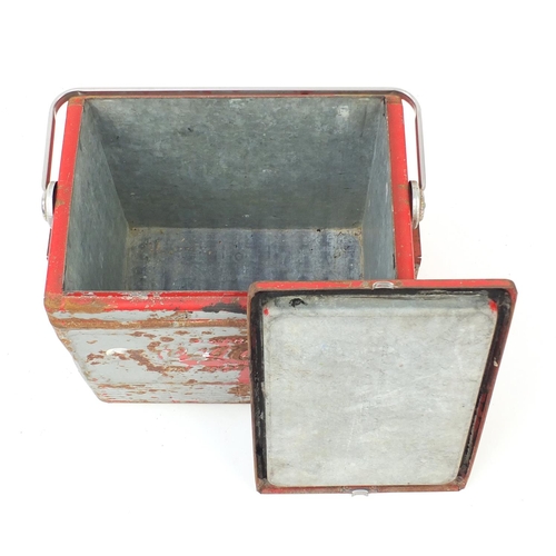 3740 - Vintage Coca Cola cooler with swing handle, 41cm H x 48cm W x 33cm D