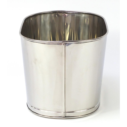 3975 - Large stainless steel Bollinger design champagne ice bucket, 26cm x 43cm W x 28.5cm D